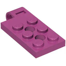 Hinge Plate 2 x 4 with Pin Hole with 2 Holes - Top / Magenta