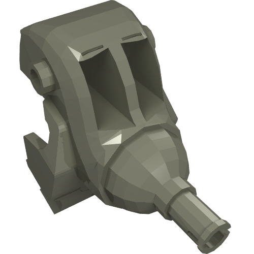 Lego Animal Body Part, Dinosaur, Tyrannosaurus Rex / Spinosaurus Lower Jaw, with Pin / Dark Gray