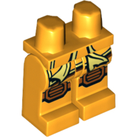 Lego Hips and Bright Light Orange Legs with Bright Light Yellow Sash and Medium Nougat Knee Pads Print / Bright Light Orange