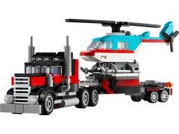 Flatbed Truck with Helicopter