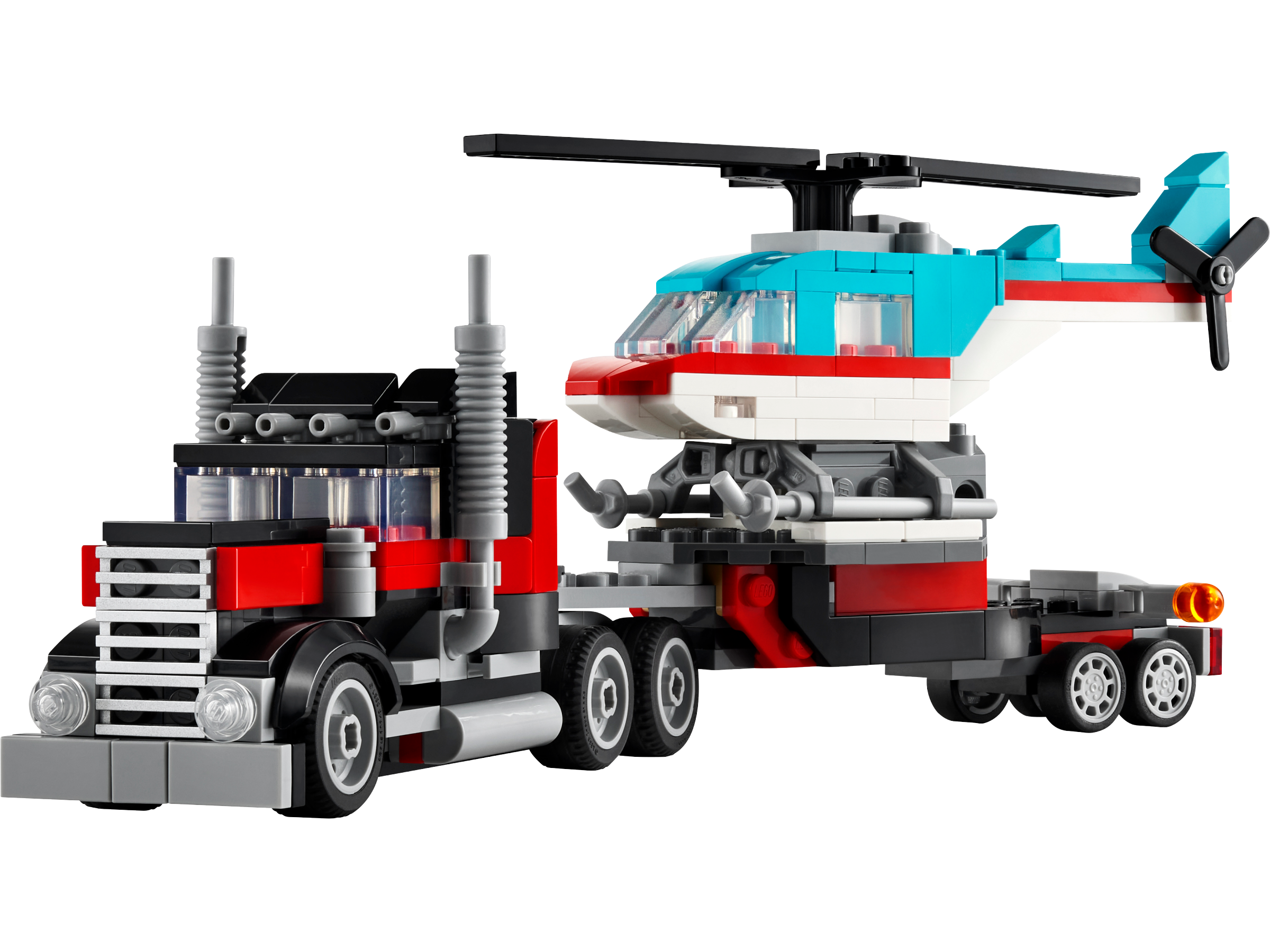 Lego Flatbed Truck with Helicopter