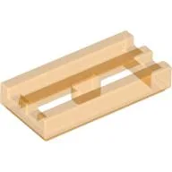 Tile Special 1 x 2 Grille with Bottom Groove / Trans-Orange
