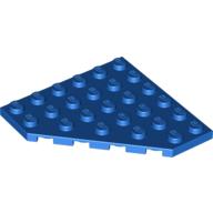 Lego Wedge Plate 6 x 6 Cut Corner / Blue