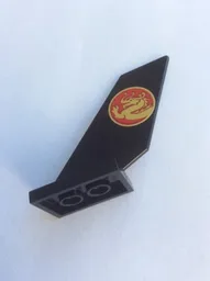 Tail Shuttle with Gold Dragon on Red Background Pattern on Both Sides (Stickers) - Set 70650