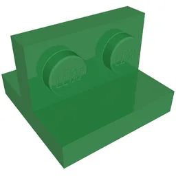 Bracket 2 x 2 with 1 x 2 Vertical Studs / Green