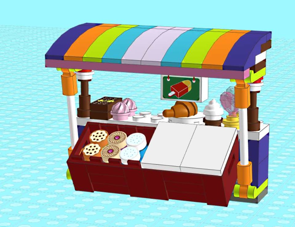Lego Market Stand Süßigkeiten Sweets and IceCream