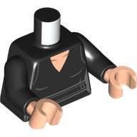 Lego Torso, Shirt, Belt, Light Nougat Chest print, Black Arms, Light Nougat Hands / Black