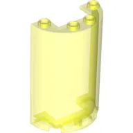 Cylinder Half 2 x 4 x 5 with 1 x 2 cutout / Trans-Neon Green