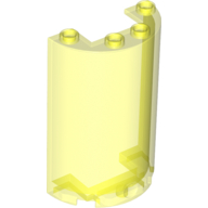 Lego Cylinder Half 2 x 4 x 5 with 1 x 2 cutout / Trans-Neon Green
