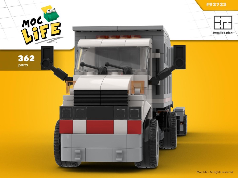 Lego Chevrolet Kodiak C4500 regular cab dumper with road roller