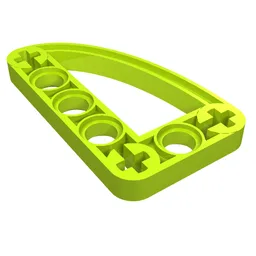 Technic Beam 3 x 5 L-Shape with Quarter Ellipse Thin / Lime