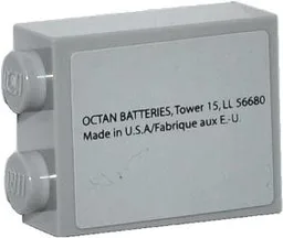Brick 1 x 2 x 2 with Inside Stud Holder with 'OCTAN BATTERIES, Tower 15, LL 56680 Made in U.S.A/Fabrique aux E.-U' Pattern (Sticker) - Set 70809