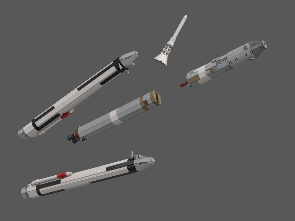 Lego Titan IIIM with Apollo CSM study (1:110 Saturn V scale)