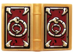 Minifigure, Utensil Book 2 x 3 with Fangs and Snake Eating its Tail (Ouroboros) on Dark Red Background Pattern (Stickers) - Set 70732