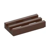 Tile Special 1 x 2 Grille with Bottom Groove / Brown