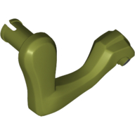 Lego Animal Body Part, Dinosaur, Raptor / Dilophosaurus Arm / Leg, Right, Black Claws Print / Olive Green