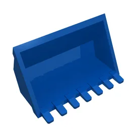 Construction Vehicle Bucket 3 x 6, 9 Hinge Teeth / Blue
