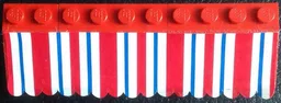 Stickered Assembly 10 x 3 x 1 with Blue, Red, and White Stripes Awning Pattern (Sticker) - Set 6372