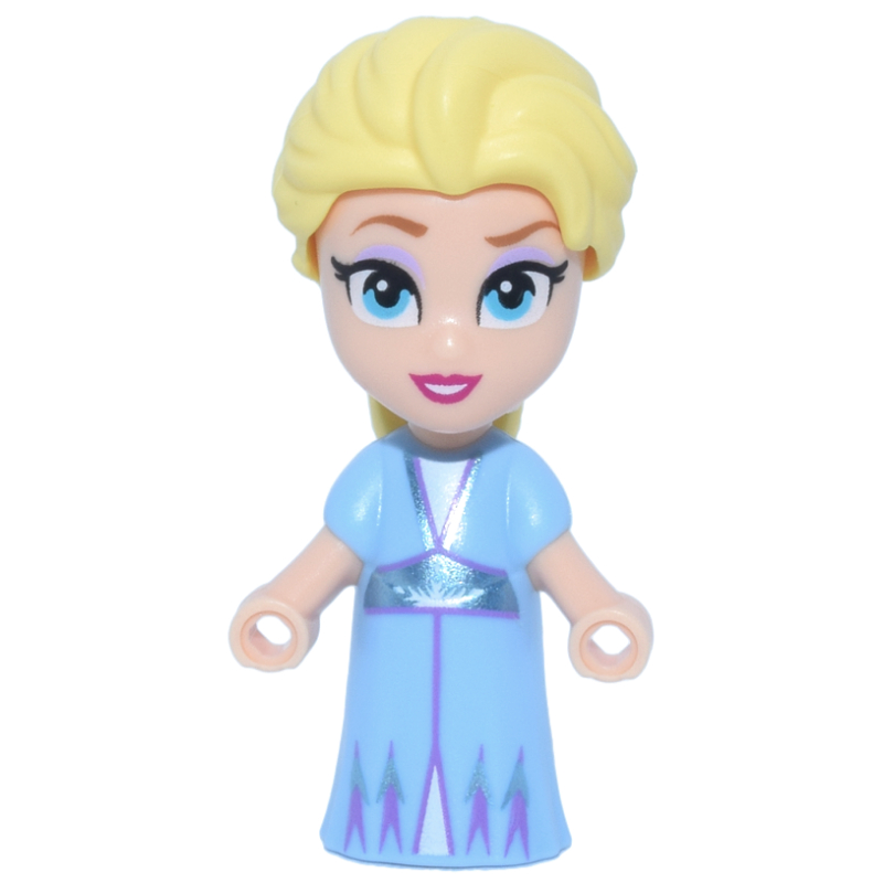 Lego Elsa - Microdoll, Bright Light Blue Dress, Hair in Tail