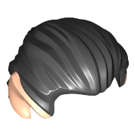 Lego Hair Swept Back with Pointy Ears Light Nougat Print / Black