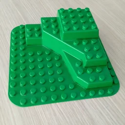 Duplo Baseplate, with Raised Three Tiers 12 x 12 / Green