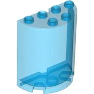 Cylinder Half 2 x 4 x 4 / Trans-Dark Blue