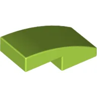 Brick Curved 2 x 1 No Studs [1/2 Bow] / Lime