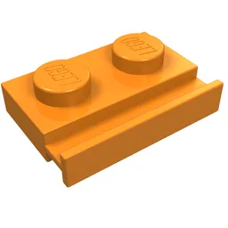 Plate Special 1 x 2 with Door Rail / Orange