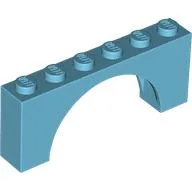 Brick Arch 1 x 6 x 2 - Thin Top without Reinforced Underside [New Version] / Medium Azure
