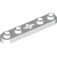 Technic Plate 1 x 5 with Smooth Ends, 4 Studs and Centre Axle Hole / White