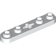 Lego Technic Plate 1 x 5 with Smooth Ends, 4 Studs and Centre Axle Hole / White