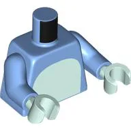 Torso, Light Aqua Chest, Dark Blue Spots, Tail on Back Print, Medium Blue Arms, Light Aqua Hands / Medium Blue