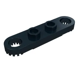 Technic Plate 1 x 4 with Toothed Ends / Black