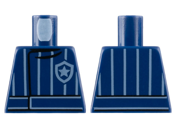 Lego Torso Jacket, White Pinstripes and Police Star Badge Logo Pattern
