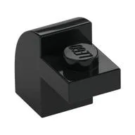 Brick Curved 1 x 2 x 1 1/3 with Curved Top / Black