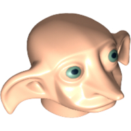 Lego Minifig Head Special, Dobby with Green Eyes Print