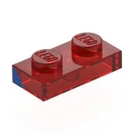 Plate 1 x 2 with Blue Triangle Left Print / Trans-Red
