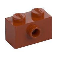 Lego Brick Special 1 x 2 with 1 Center Stud on 1 Side, Bottom Stud Holder / Dark Orange