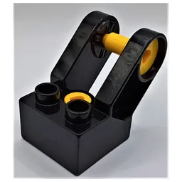 Duplo Toolo Brick 2 x 2 with Angled Bracket with Forks and 2 Screws / Black