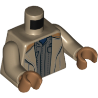 Lego Torso Coat, Dark Bluish Gray Shirt Print, Dark Tan Arms, Medium Nougat Hands / Dark Tan