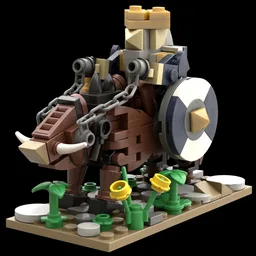 Medieval Dwarf King riding on the war boar