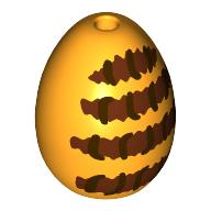 Lego Food Egg with 1.5mm Hole with Dark Red/Reddish Brown Bee /Wasp Stripes print