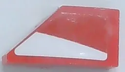 Wedge 2 x 1 x 2/3 Right with Tapered White Stripe Pattern (Sticker) - Set 75886