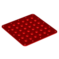 Lego Plate Special 6 x 6 Flexible with Stitching Border / Red