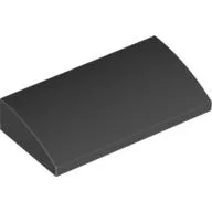 Brick Curved 2 x 4 x 2/3 No Studs, with Bottom Tubes / Black