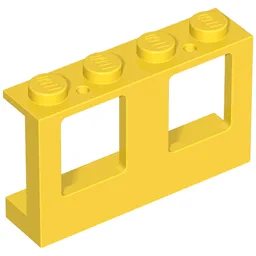 Window 1 x 4 x 2 Plane, Solid Studs / Yellow