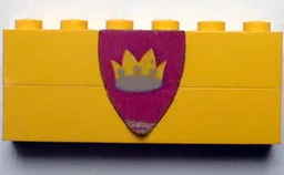 Stickered Assembly 6 x 1 x 2 with Triangular Shield with Crown Pattern (Sticker) - Sets 375 / 6075