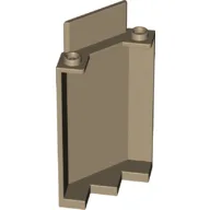 Panel 3 x 3 x 6 Corner Wall without Bottom Indentations / Dark Tan