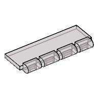 Lego Windscreen 1 x 4 x 1 1/3 with Bottom Hinge / Trans-Brown