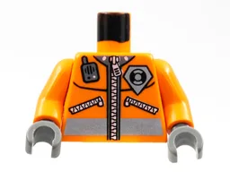 Torso Rescue Coast Guard Logo Jacket with Pockets and Radio Pattern / Orange Arms / Dark Gray Hands